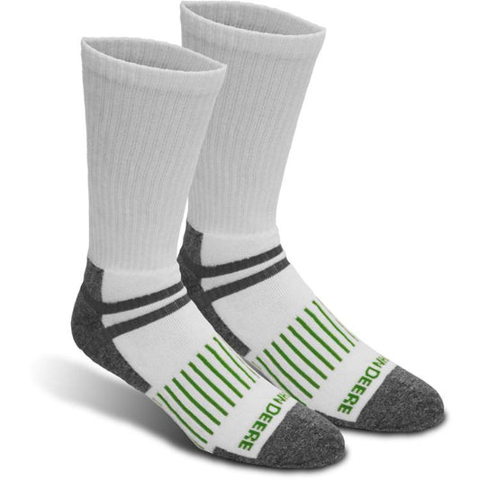 John Deere 3 Pack Crew Work Socks - White/Grey