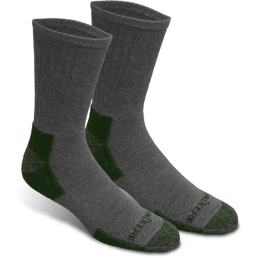 John Deere 4 Pack Crew Work Socks - Light Heather/Grey