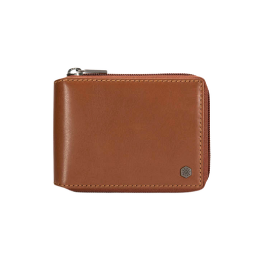 Jekyll & Hide Large Zip Around Wallet With Coin - Tan