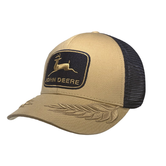 John Deere Twill Mesh Cap - Wheat/Navy