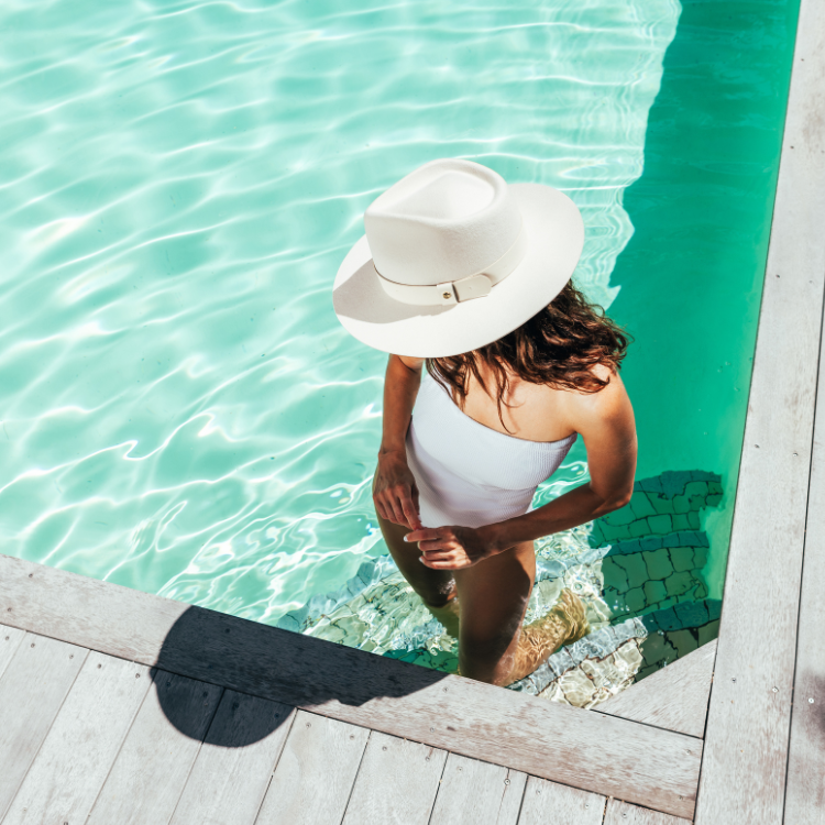 Womens Wide Brim Swim Hat – Cancer Council Shop
