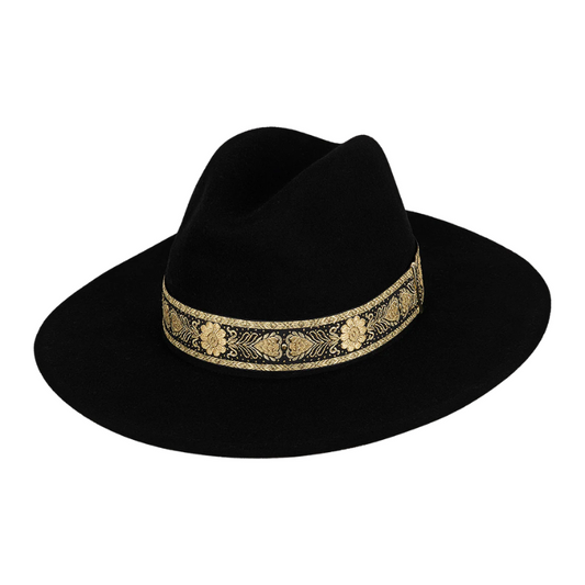 Kooringal Elwood Wide Brim Fedora - Black