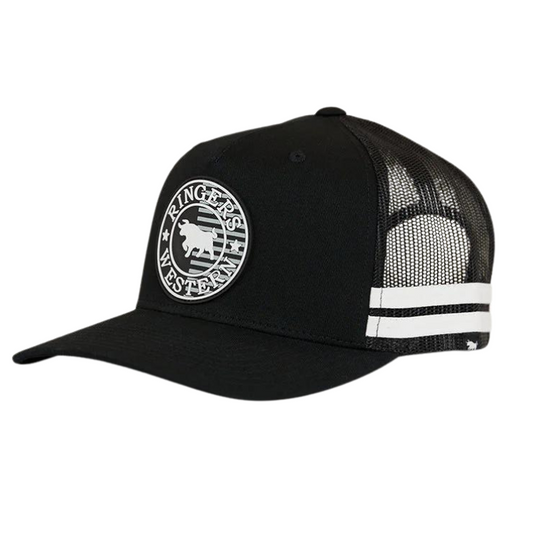 Ringers Western Signature Bull Flag Trucker - Black