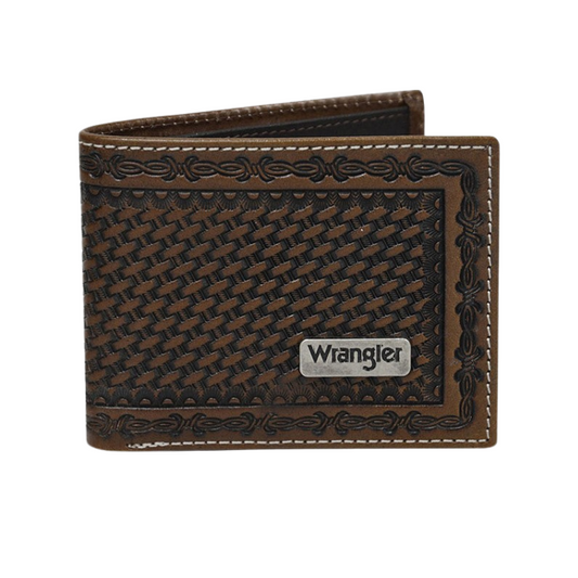 Wrangler Mens Trevor Leather Wallet - Dark Tan/Coffee