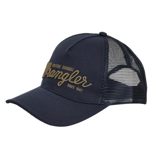 Wrangler Logo Trucker Cap - Navy