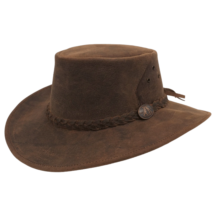 Kakadu Bulldog Shapeable Leather Hat - Tobacco – Hats By The Hundred